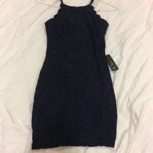 Navy blue dress.